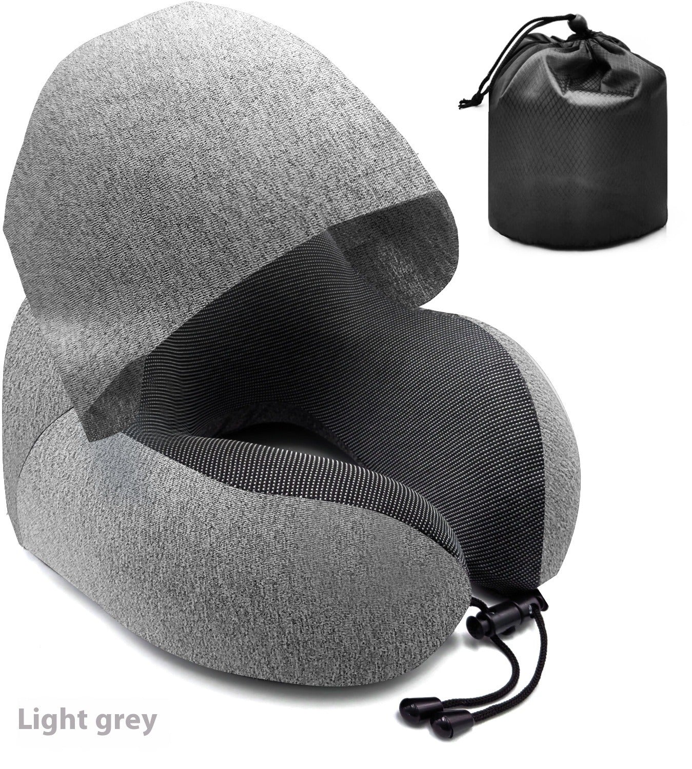 Hooded U-Shape Memory Foam Pillow with Storage