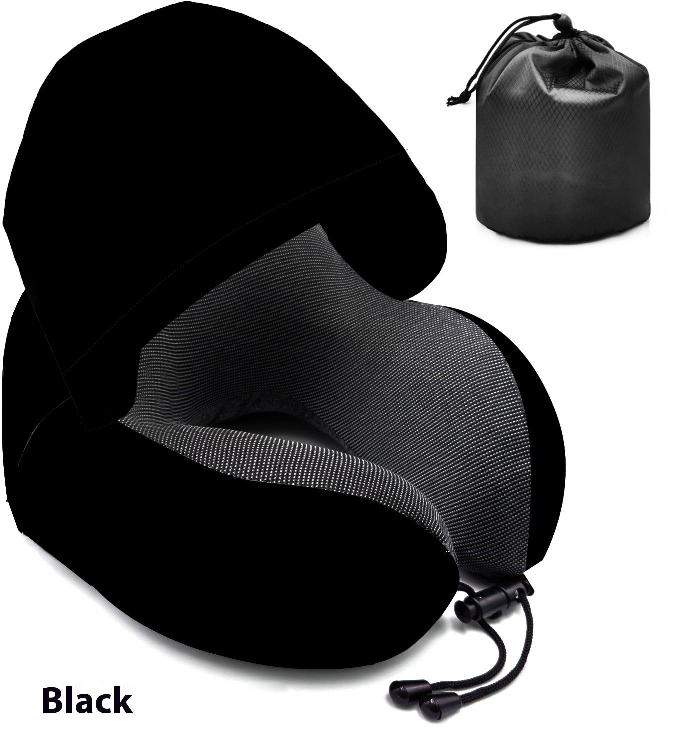Hooded U-Shape Memory Foam Pillow with Storage