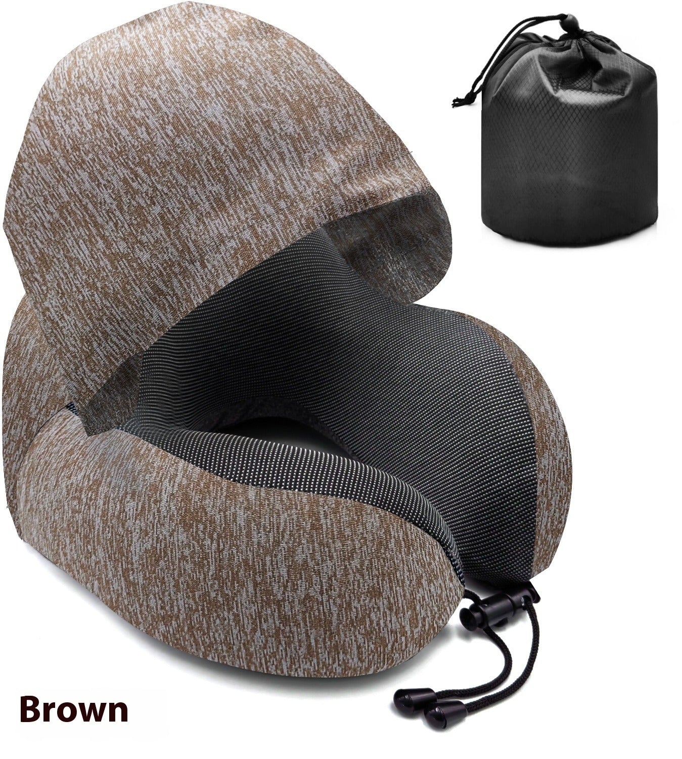 Hooded U-Shape Memory Foam Pillow with Storage