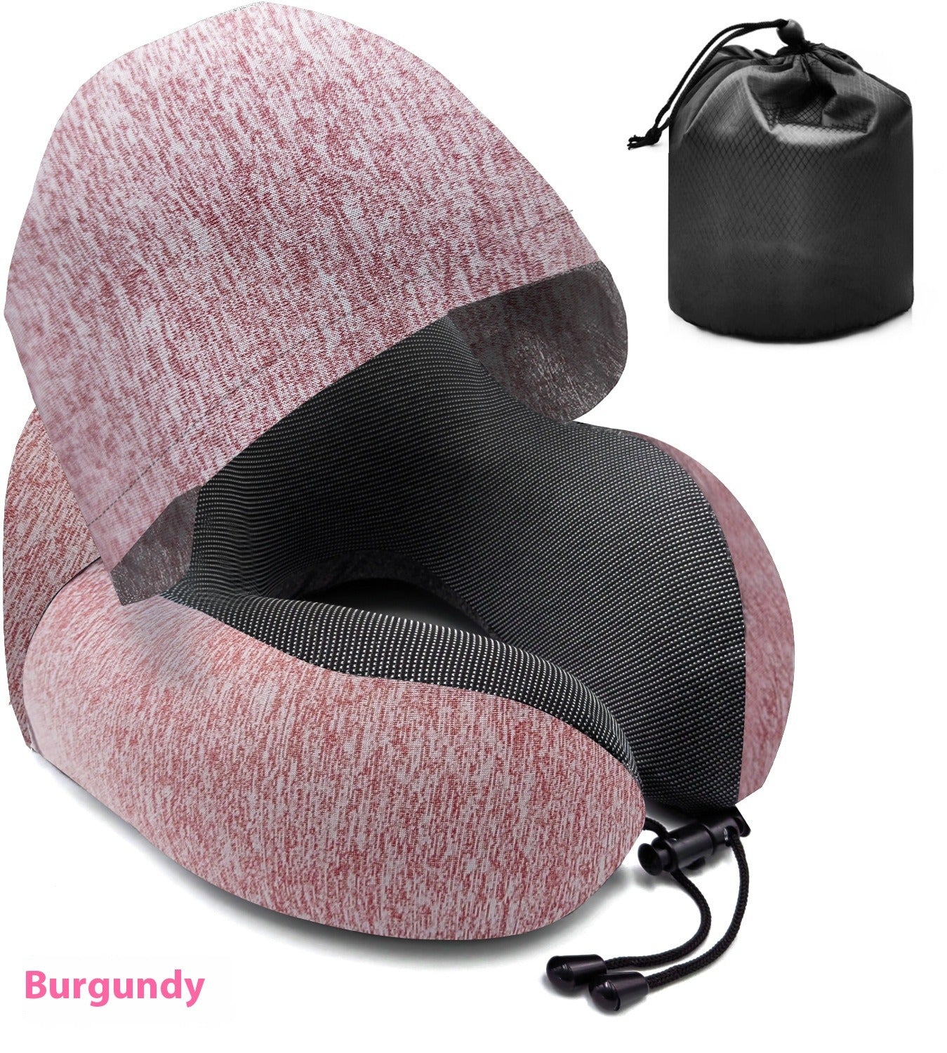 Hooded U-Shape Memory Foam Pillow with Storage
