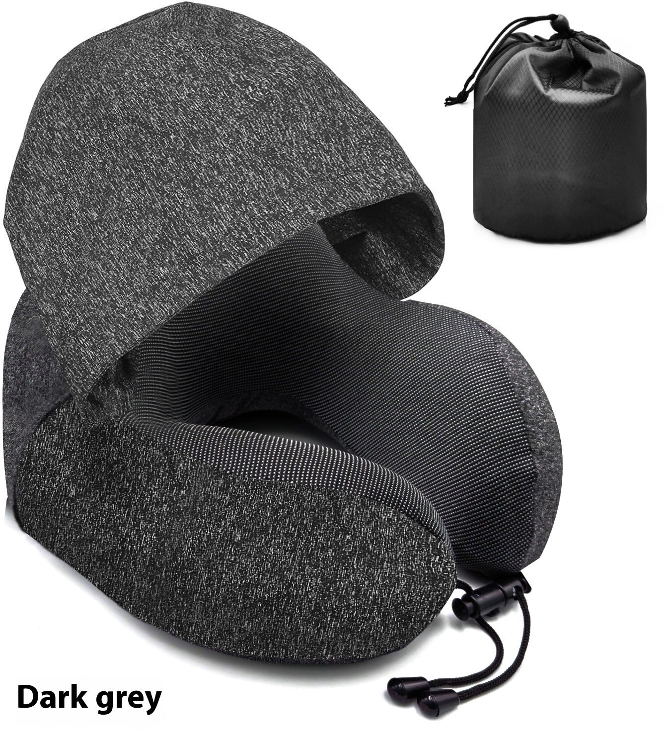 Hooded U-Shape Memory Foam Pillow with Storage